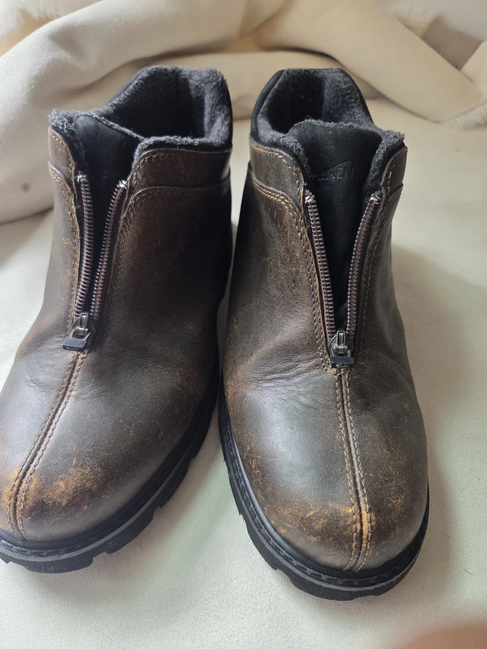 Sorel Nipisi Laurentian Brown Leather Front Zip Boots Size 8.5